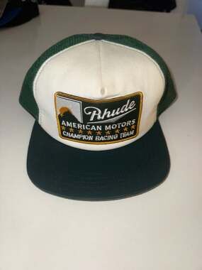 Rhude American Motors Champion Racing Team Trucker Hat Green/White